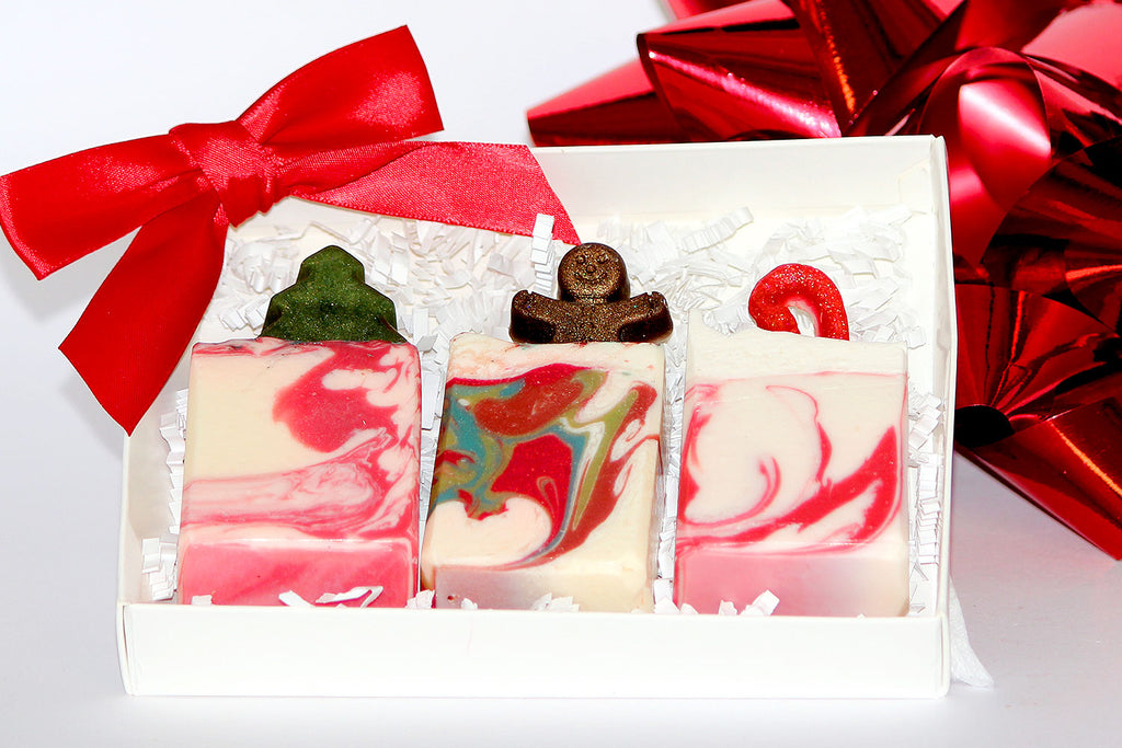 VARIETY BOX - Mini Christmas Soaps - Box of 3