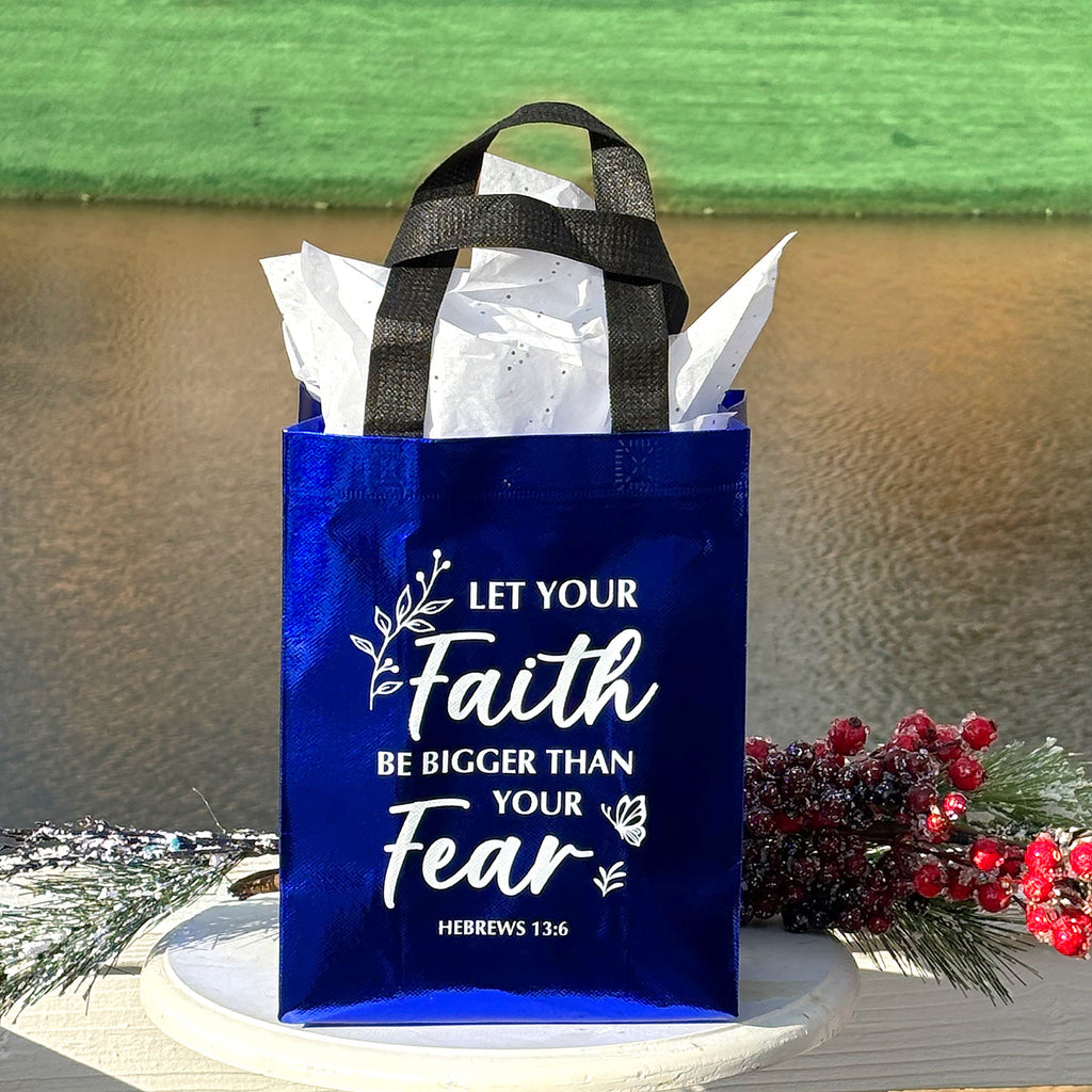DeeLuxe Christian Gift Bag - Blue - Hebrews 13:6