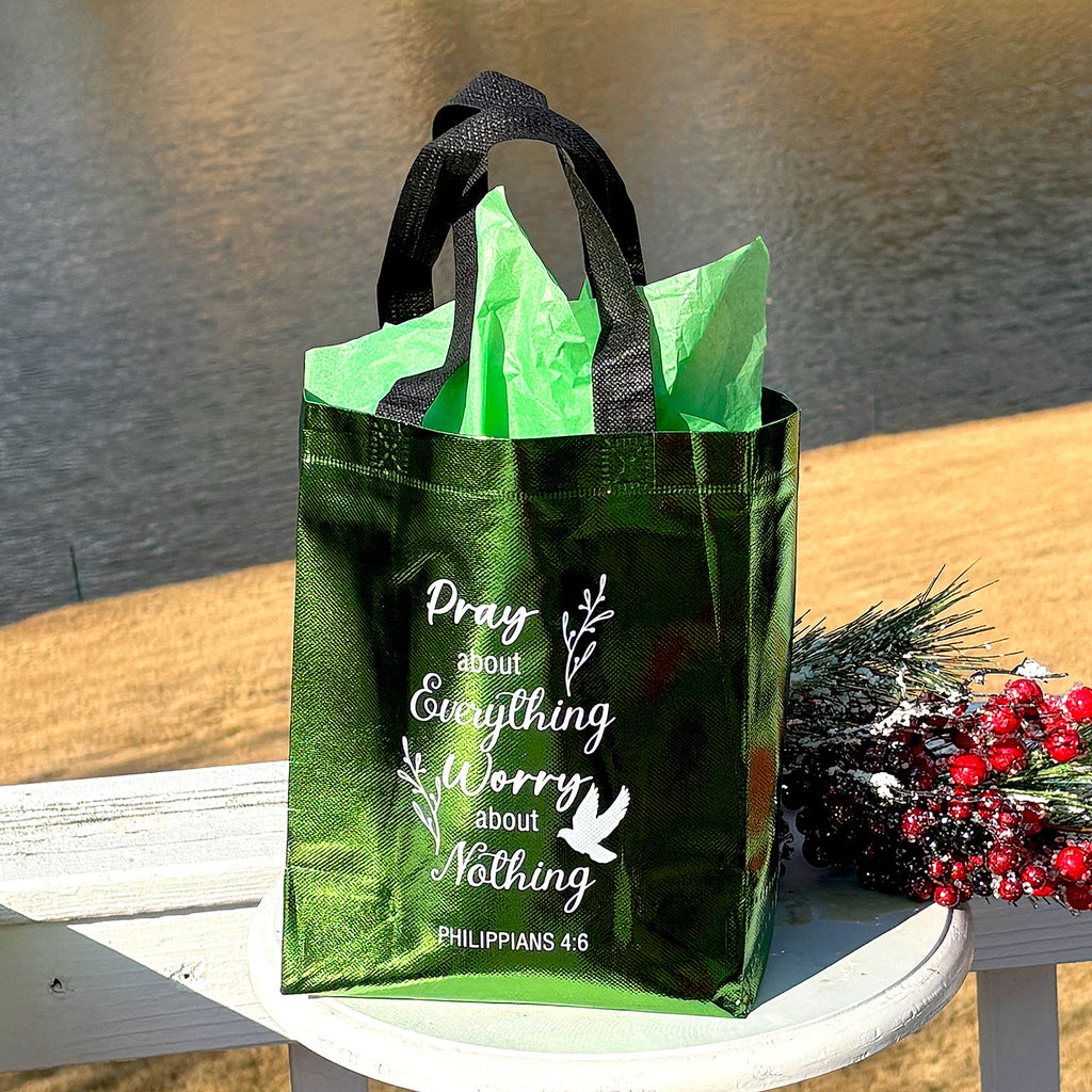 DeeLuxe Christian Gift Bag - Green - Philippians 4:6