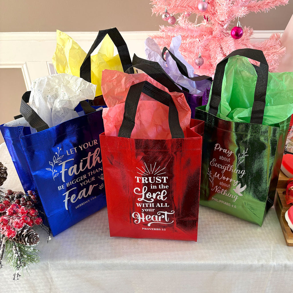 DeeLuxe Christian Gift Bag - Red - Proverbs 3:15