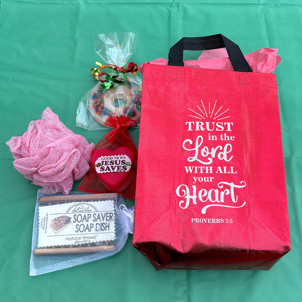 DeeLuxe Christian Gift Bag - Red - Proverbs 3:15