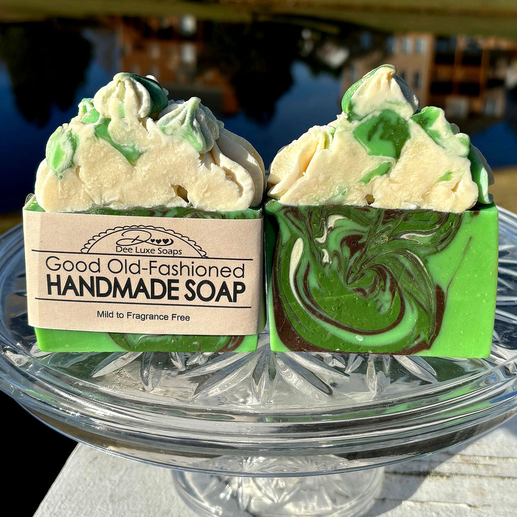 Good Old-Fashioned Handmade Soap (Green & White)