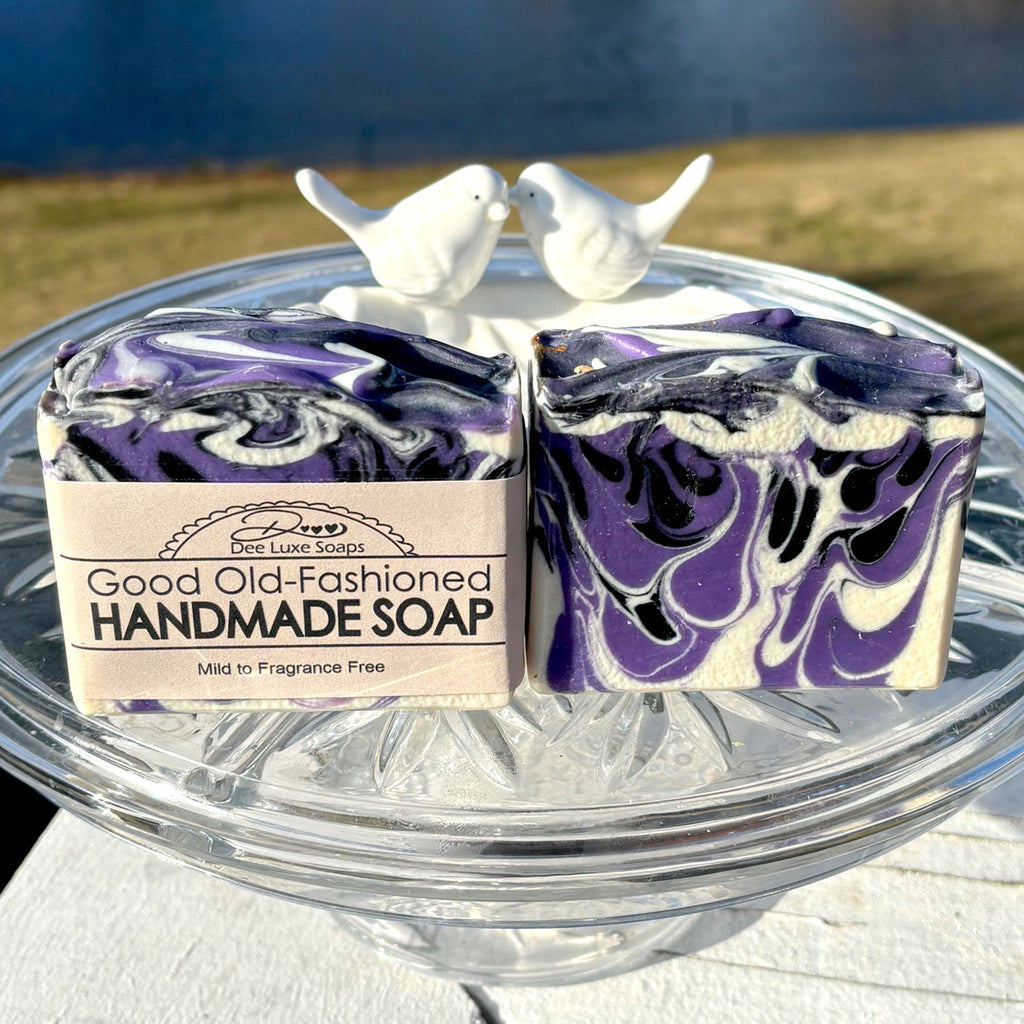 GOOD OLD-FASHIONED HANDMADE SOAP (Purple, Black & White)