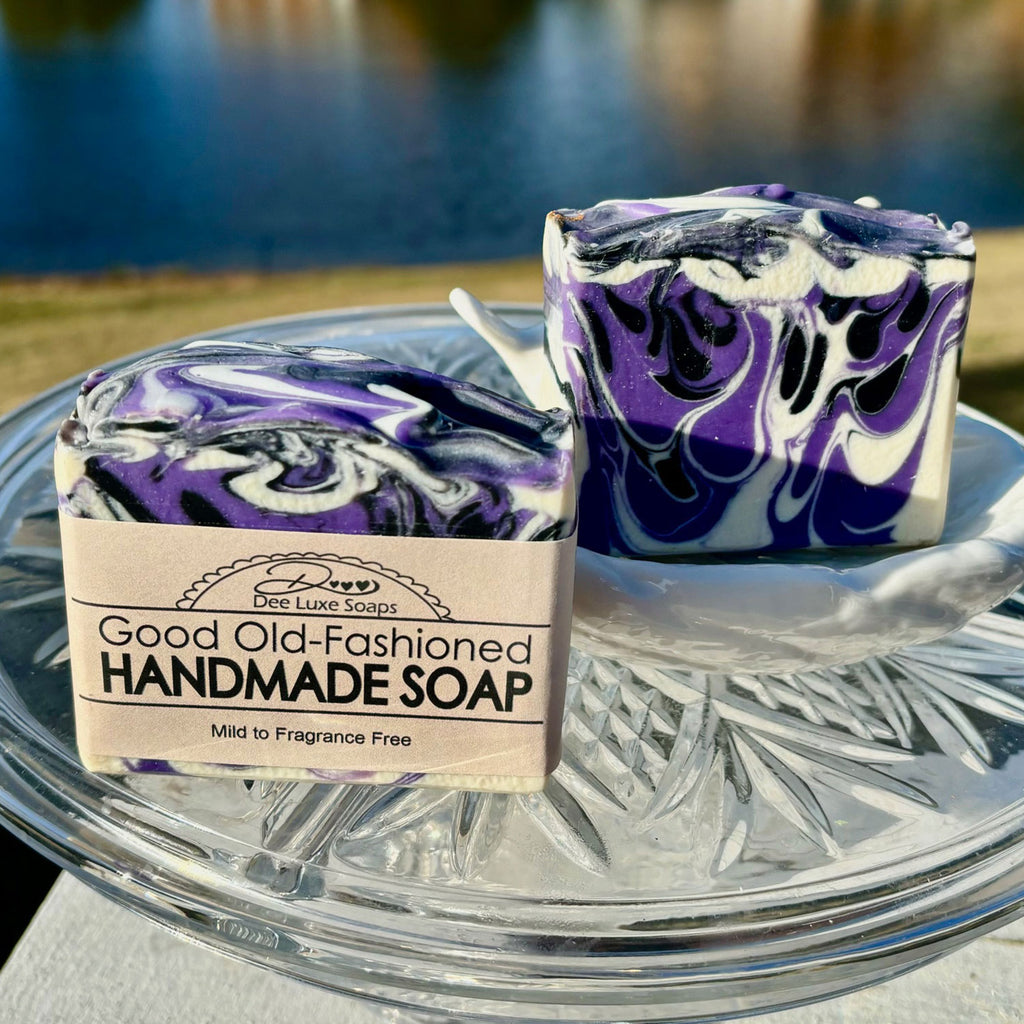 GOOD OLD-FASHIONED HANDMADE SOAP (Purple, Black & White)