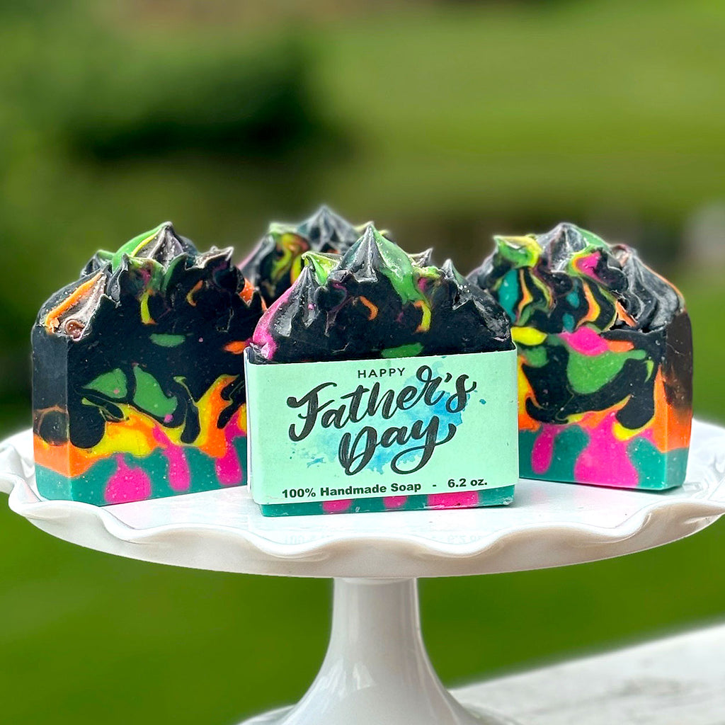 Happy Father's Day Handmade Natural Soap Be Bold green label from DeeLuxeSoaps.com