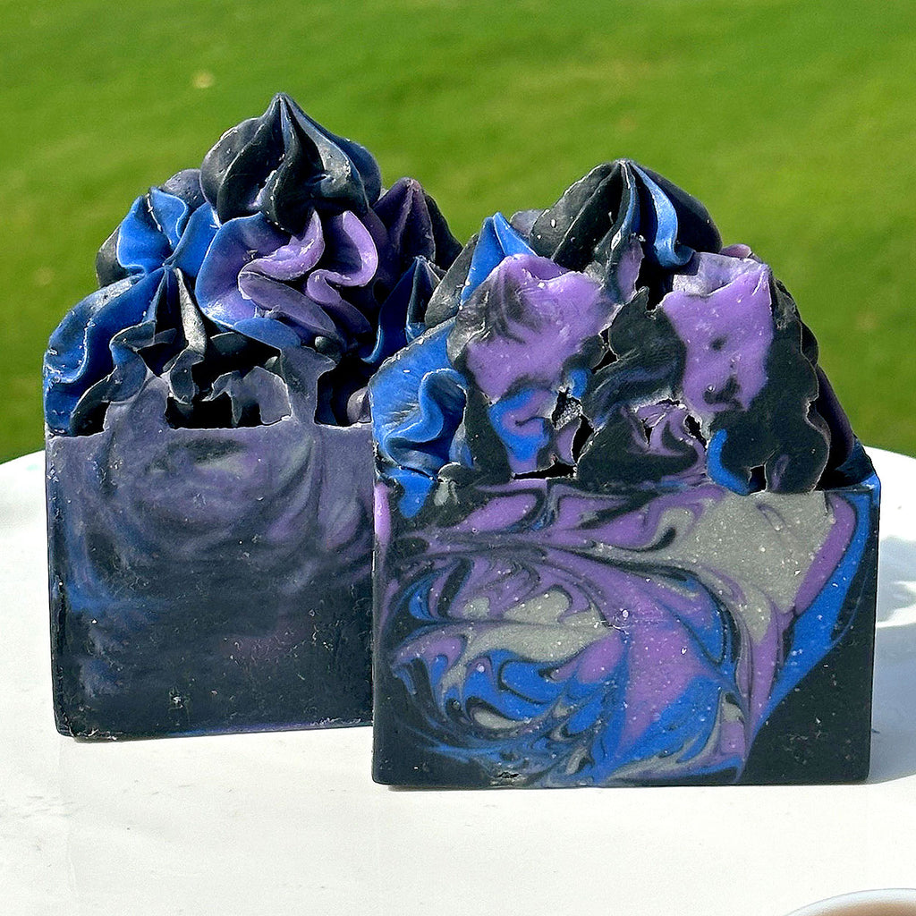 Happy Father's Day Handmade Natural Soap Blue and Purple from DeeLuxeSoaps.com