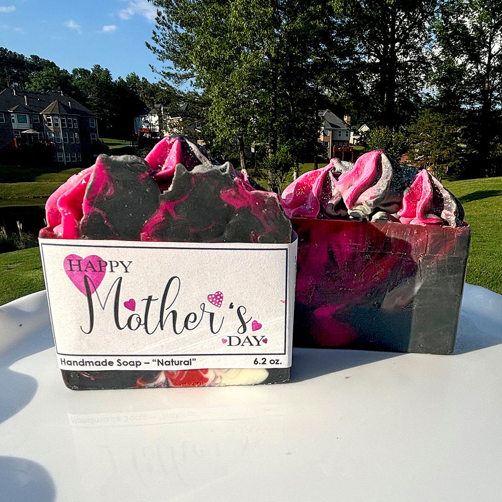 Happy Mothers Day Handmade Natural Soap black and red from DeeLuxeSoaps.com