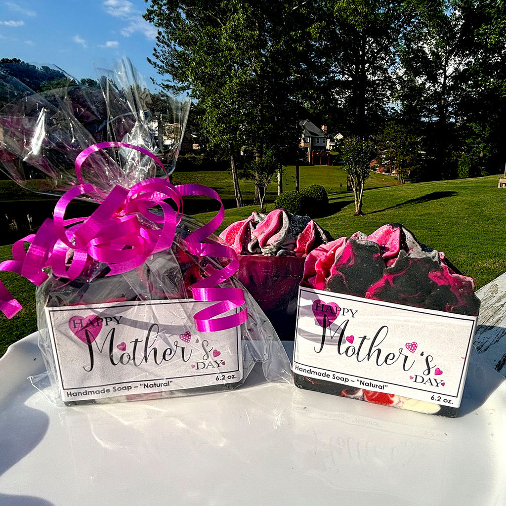 Happy Mothers Day Handmade Natural Soap black and red from DeeLuxeSoaps.com