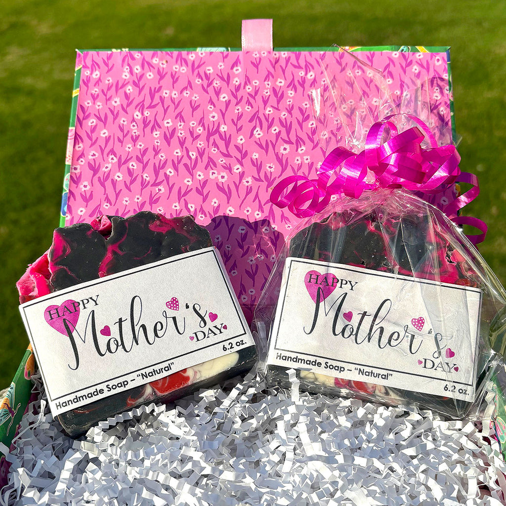 Happy Mothers Day Handmade Natural Soap black and red gift box from DeeLuxeSoaps.com