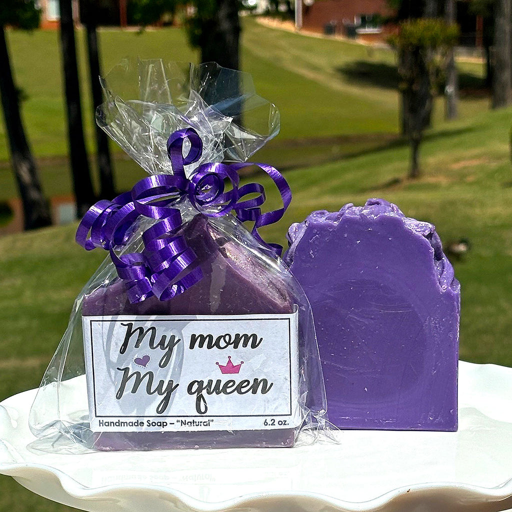 Happy Mother's Day Handmade Natural Soap purple from DeeLuxeSoaps.com